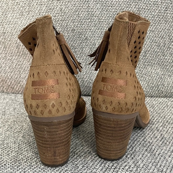 Toms Brown Ankle Booties with Perforated Design - Picture 11 of 16